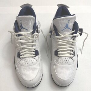 Air Jordan 4 Retro Columbia Legend Blue 2015 White Navy Mens Size 12 Sneakers